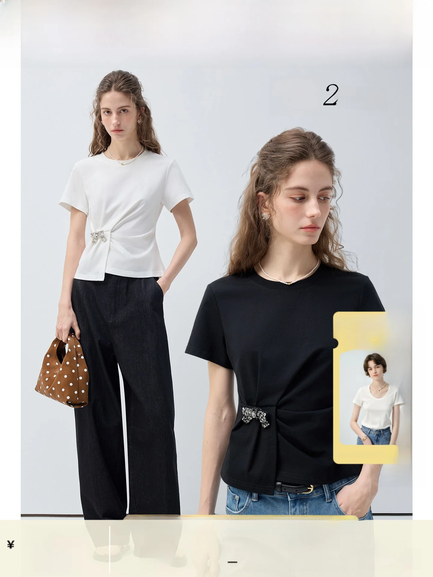 

plus Size Women's T-Shirt with Bow Knot Waist Cinching round Neck Short Sleeve Slimming Summer New Style Korean Version Top