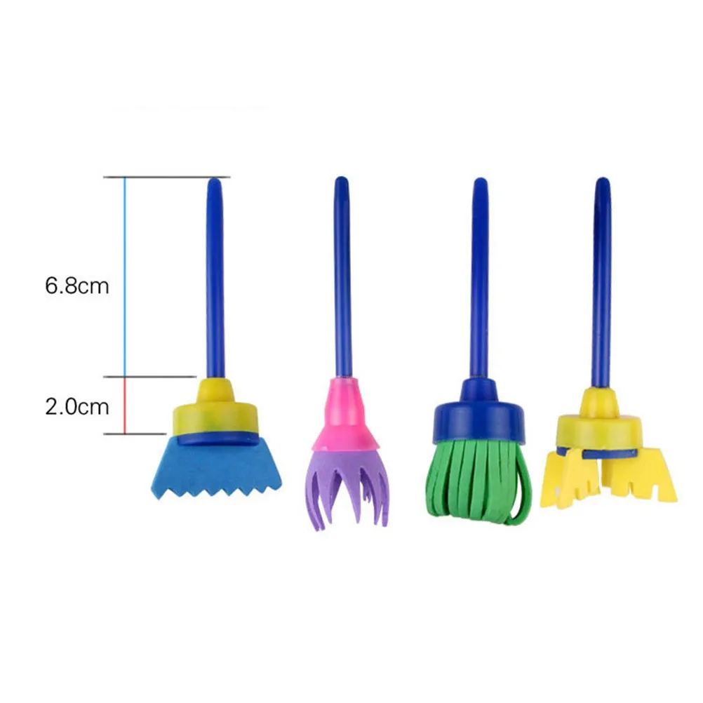 4Pcs Premium Sponge Paint Rollers Mini Size Paint Brush Set Durable Tools for Art Drawing Painting Graffiti