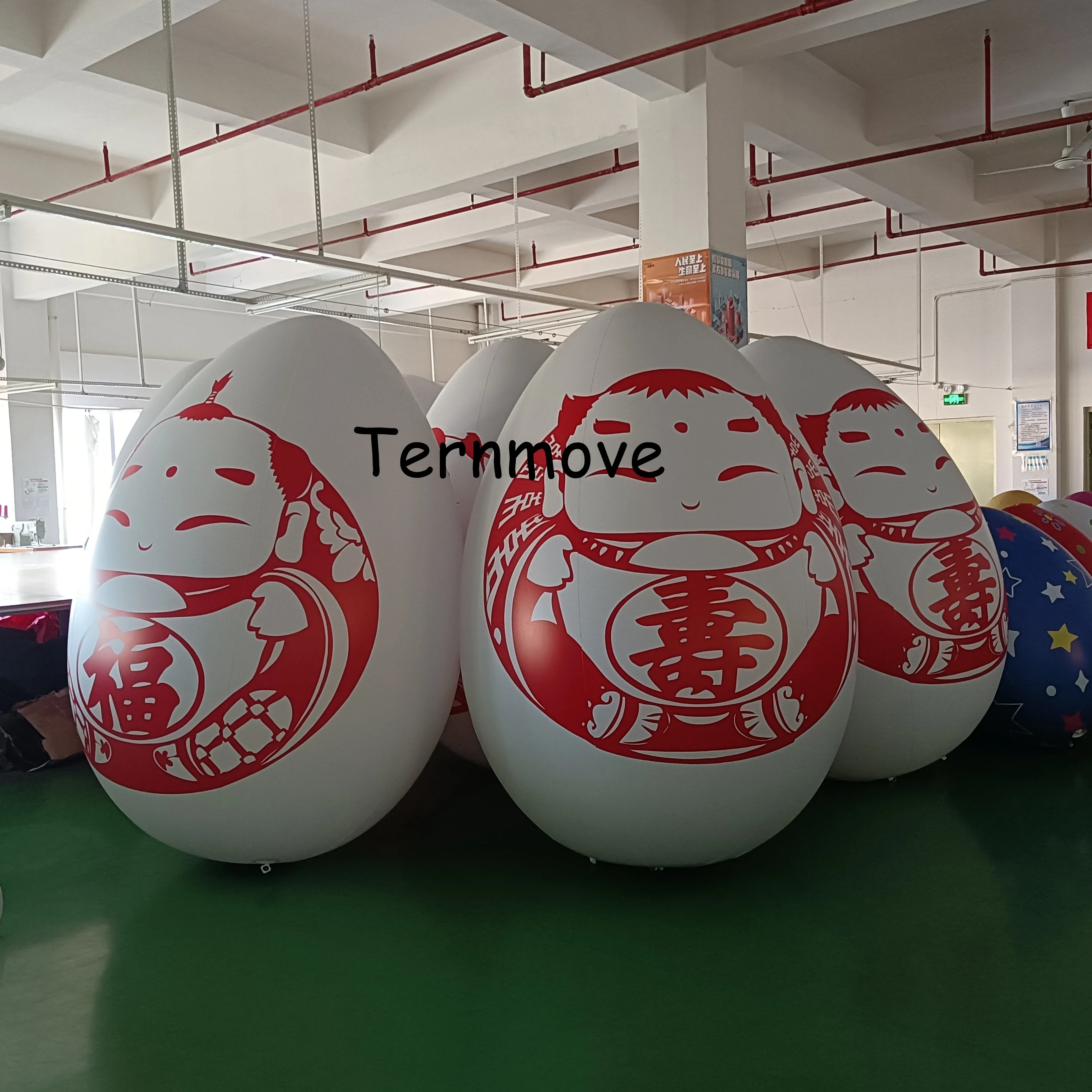 Bola inflável de ovo de páscoa, balão inflável em pvc em forma de ovo, brinquedos para decoração ao ar livre de páscoa