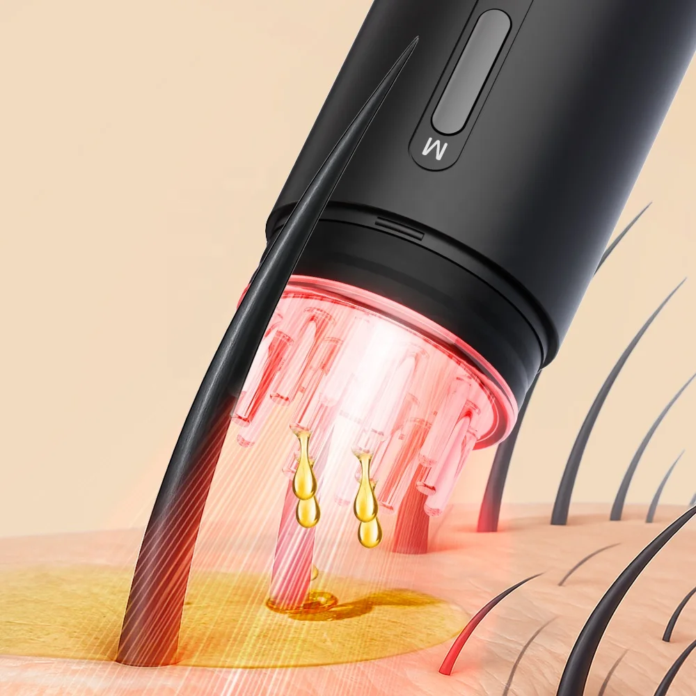 

Вибрация из нержавеющей стали, расслабляющий аппликатор для массажа кожи головы, масла, приложение, интеллектуальное управление, стимуляция фолликулов, расческа для восстановления