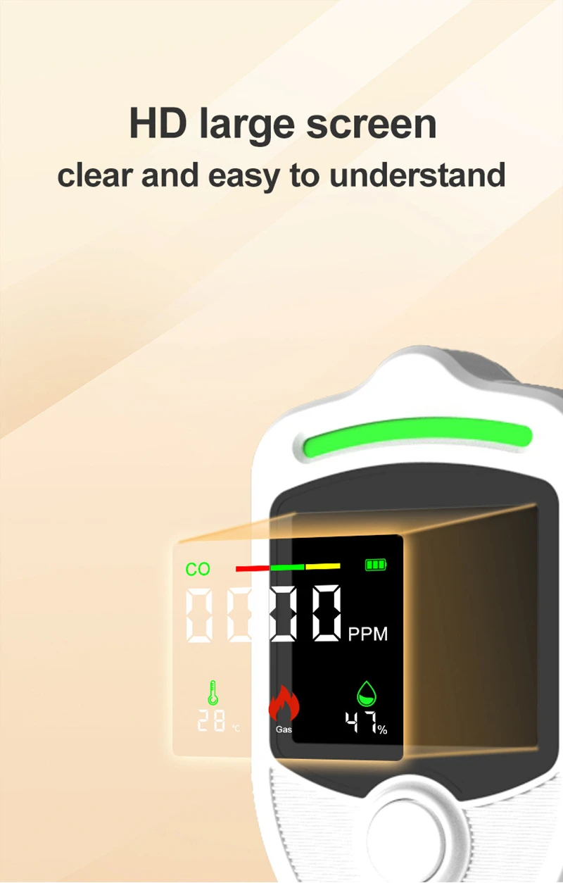 الغاز درجة الحرارة والرطوبة CO أربعة في واحد الجدار كاشف الإدراج تسرب الغاز القابل للاحتراق أول أكسيد الكربون CO أداة جديدة