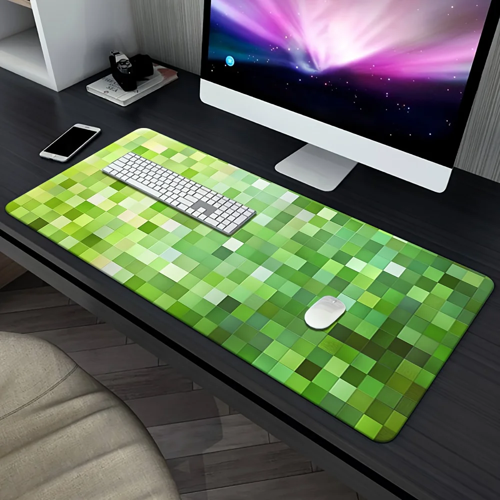 

Green Pixel Game Style XXL Large Mouse Pad Anti-Slip Rubber Desk Mat XL for Gaming & Office Computer Keyboard Desk Pad MousePad