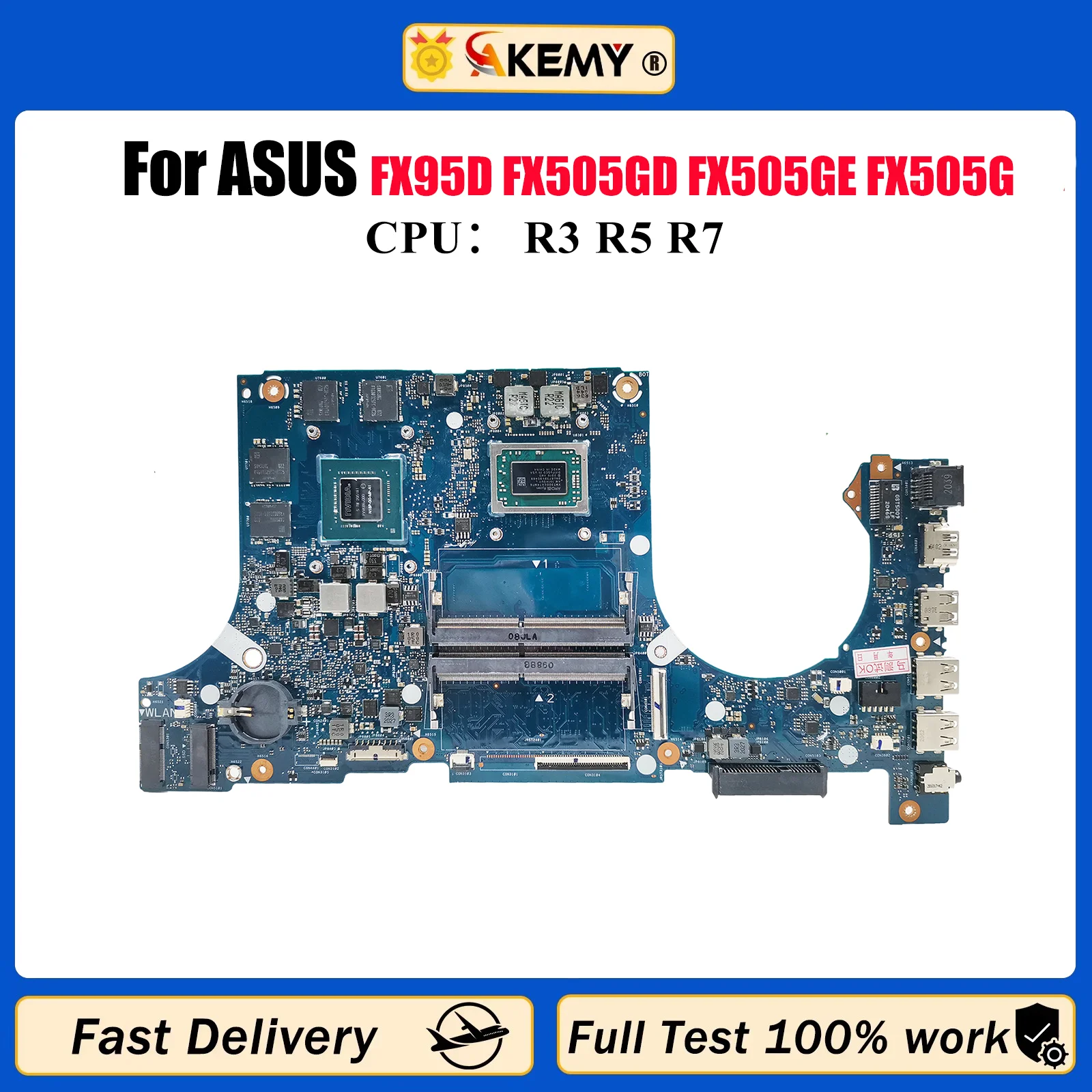 

Материнская плата FX505DT для ноутбука ASUS TUF Gaming FX505D FX95D FX505GD FX505GE FX505GT с процессором R3 R5 R7, тест ОК, быстрая доставка