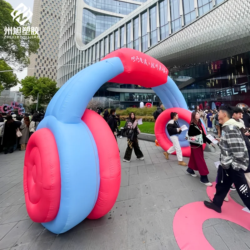 Inflatable Rainbow Headphone Arch Air Model - อุปกรณ์แสดงผลศิลปะสําหรับการตั้งแคมป์กลางแจ้ง, Bazaar, เทศกาลดนตรีและธีมคอนเสิร์ต