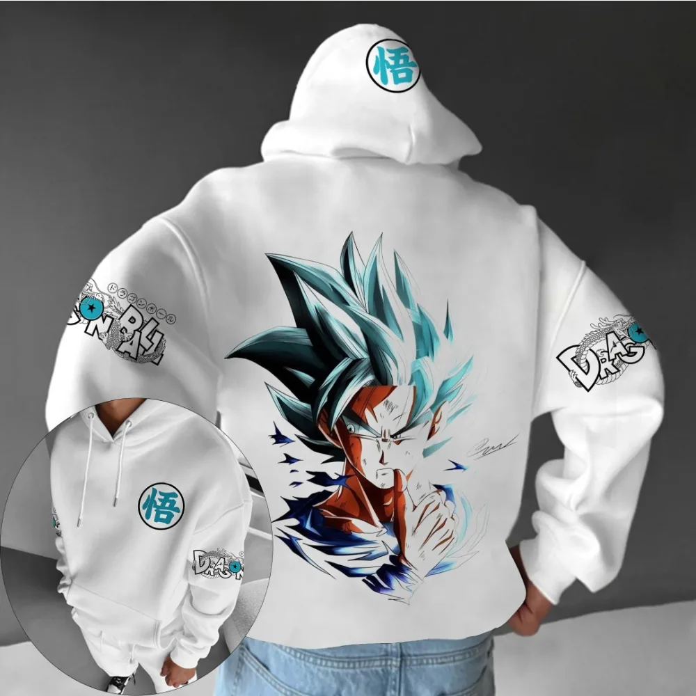 

Autumn Winter 2025 Dragon Ball Men's 100% Pure Cotton Printed Hoodie Sweater Goku Japan Anime New Long Sleeve Harajuku Clothing