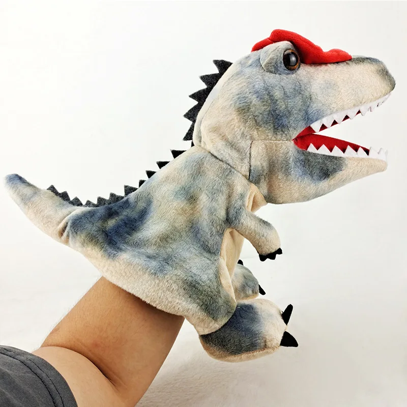 30Cm Dinosaurus Handpoppen Levensechte Triceratop Tyrannosaurus Rex Handpoppen Knuffels Pop Voor Kinderen Volwassenen