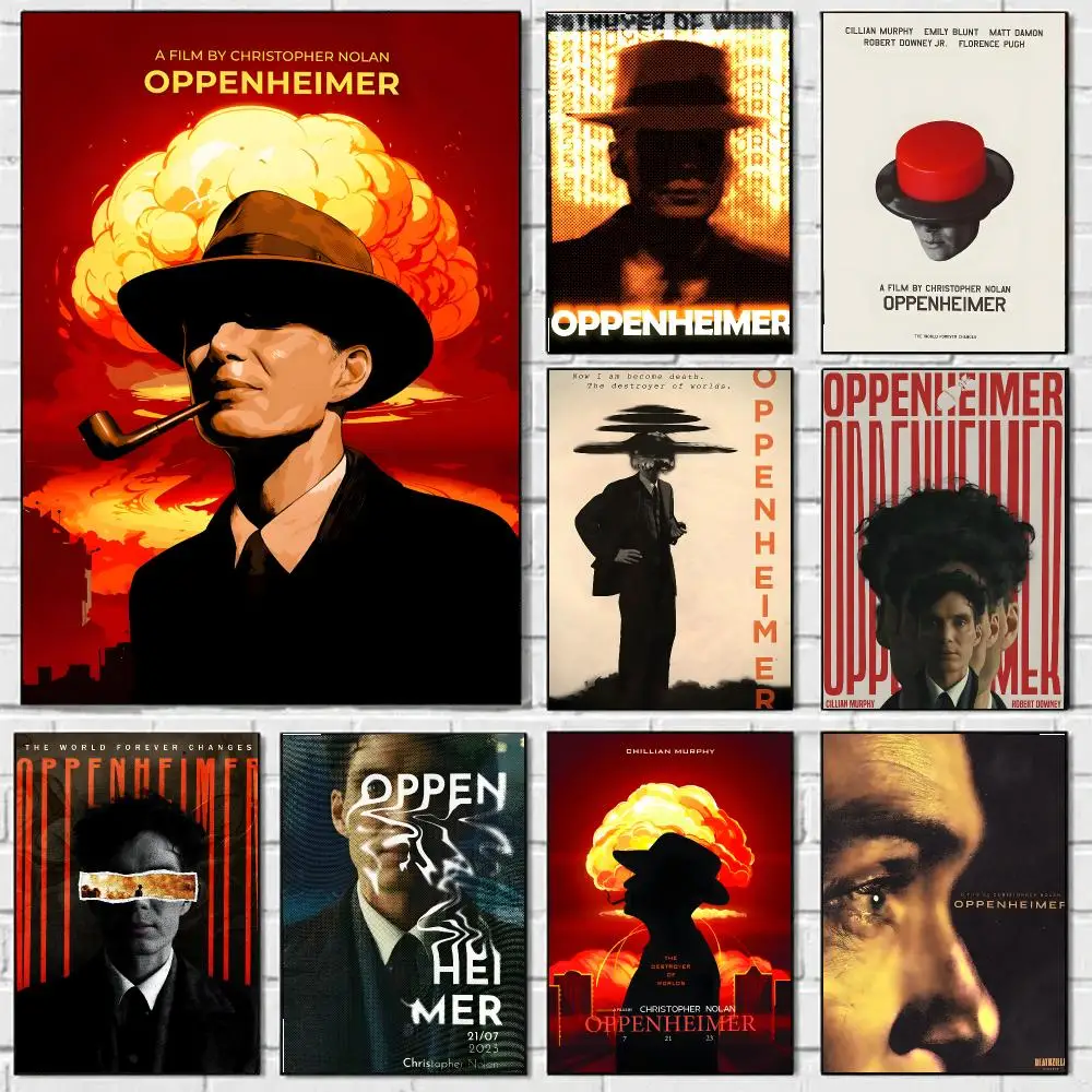 Oppenheimer Poster Waterproof Wall Art Sticker For Bar Living Room Vintage Room Decor High Quality Print Gift