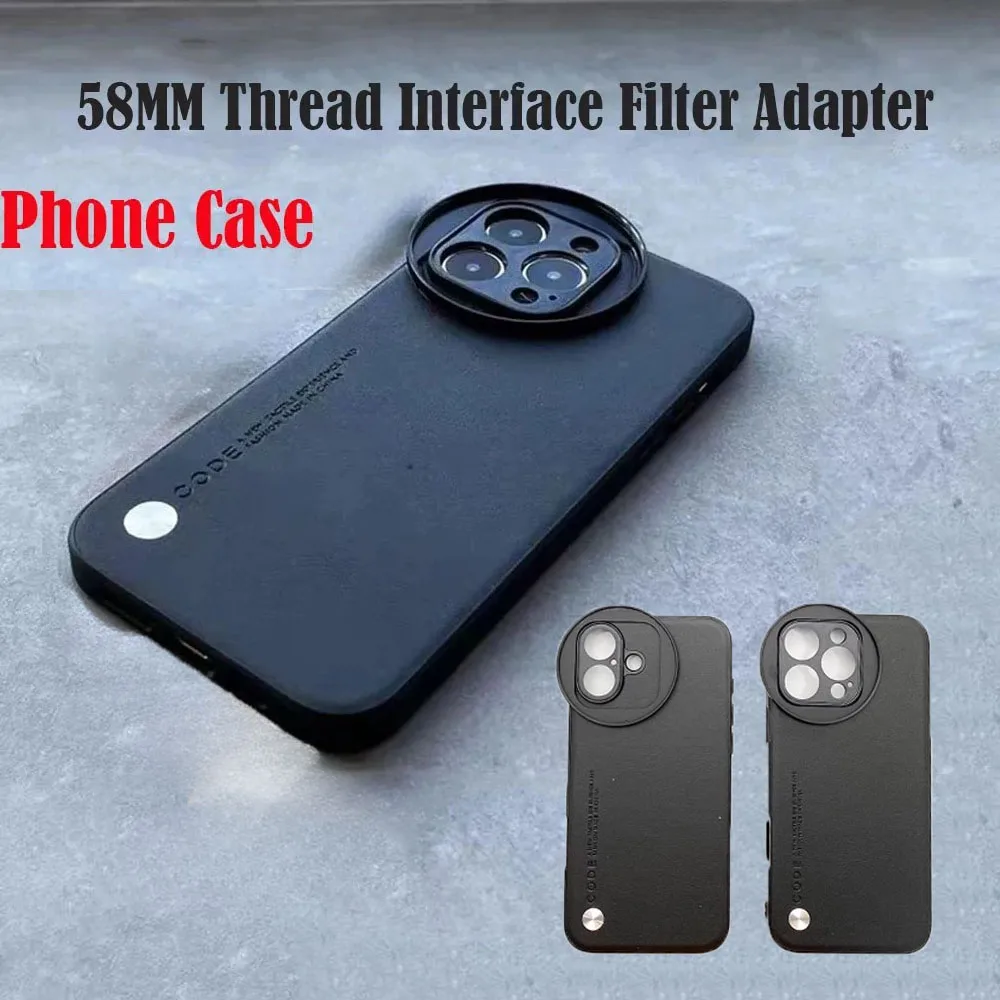 58MM Thread Interface Filter Ring Adapter Phone Case For Iphone 16 / 16 Pro / 16 Pro Max / 16 Plus For ZOMEI CPL VU Star Filter