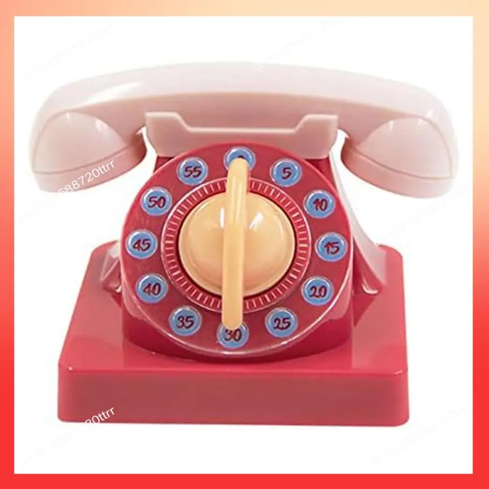 

ABNR мультяшный телефон в форме механической намотки, ручной вращающийся на 360 градусов таймер, подходит для детского обучающего органайзера