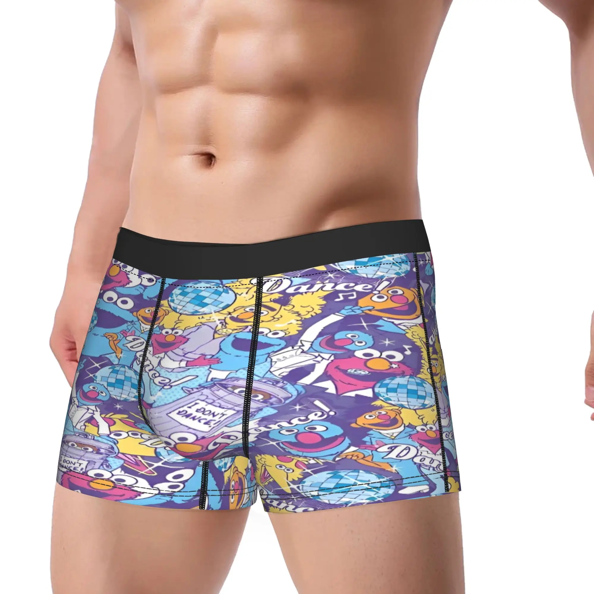 Sesames Streets Boxershorts  3D Pouch Underwear High Quality Print Boxer Brief Sexy Soft Man Underpants Large Size