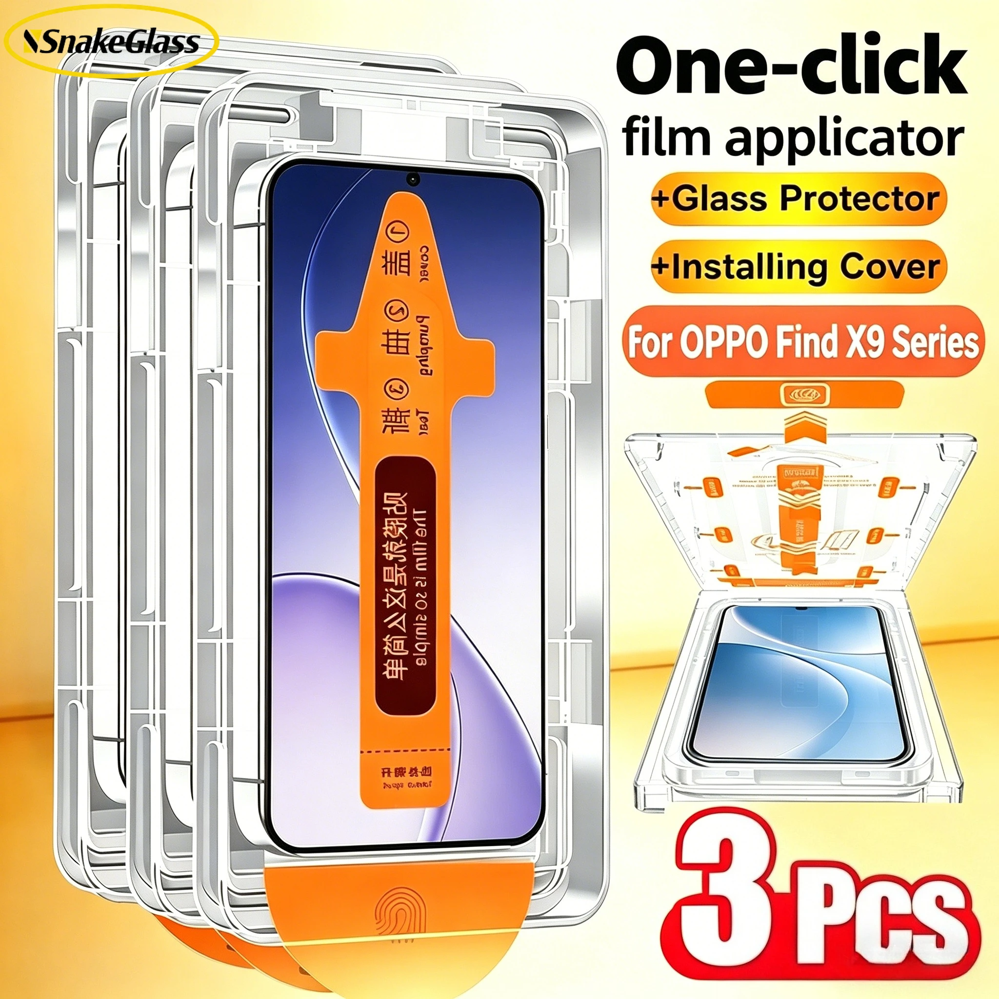 

3PCS Easy Installation Screen Protectors for OPPO Find X9 Pro Tempered Glass for Oppo Find X9Ultra X9sPro Anti Explosion HD Film
