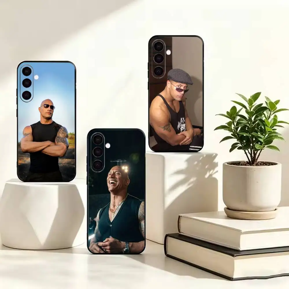 Wrestler Dwayne The Rock Johnson   Black Soft Silicone Phone Case For Samsung Galaxy A73 A72 A71 A70 A53 A52 A51