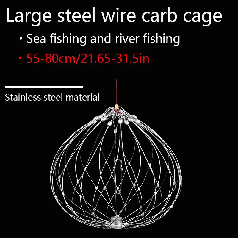 Crab Cage Enhanced Crab Fishing Artifact Crab Catching Cage Freshwater Marine Universal Automatic Shrinkage Bait Cage Fish Cage