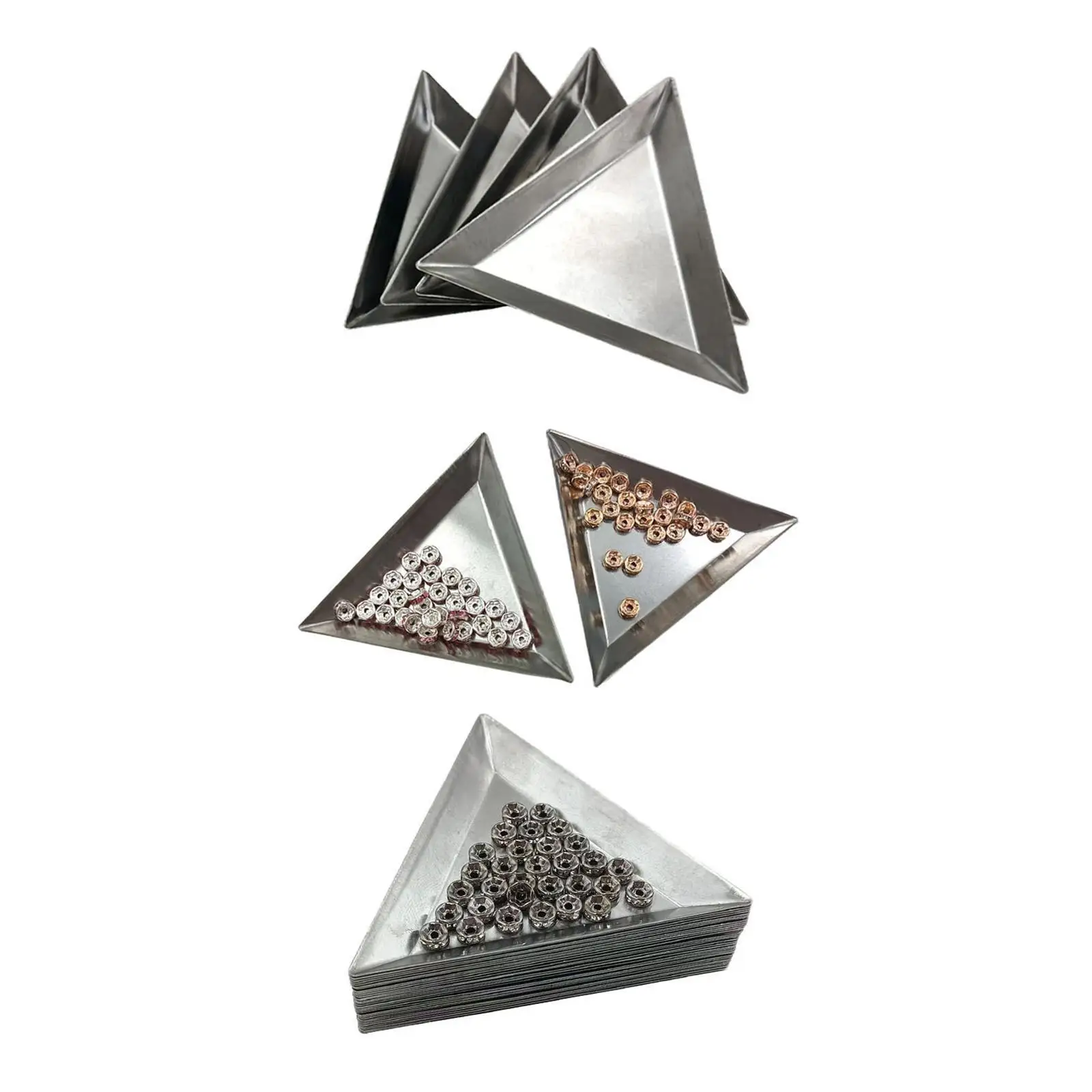 Stainless Steel Triangle Bead Sorting Tray Stackable Bead Organizer Beading Supplies for Jewelry Making