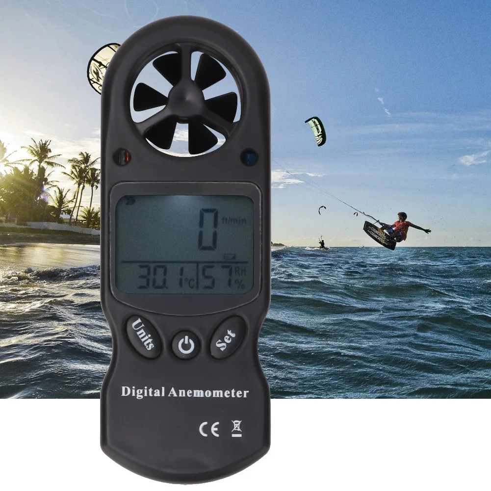Digital Anemometer Anemometro Wind Speed TL-300 3-in 1 Mini Handheld Multifunction Digital Thermometer Hygrometer Anemometer