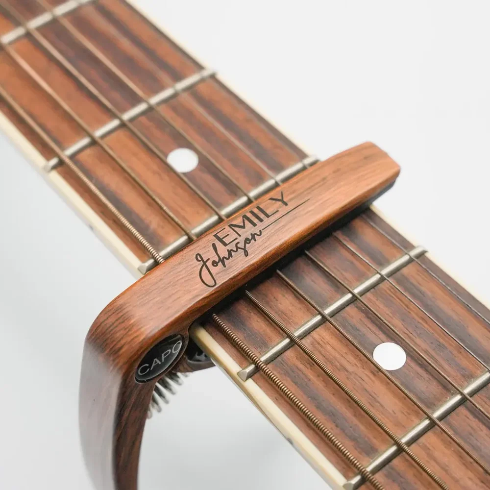 

Personalization Engraved Wood Grain Guitar Capo Birthday/holiday Gifts for Friends or Relatives Who Love Music Competition Prize