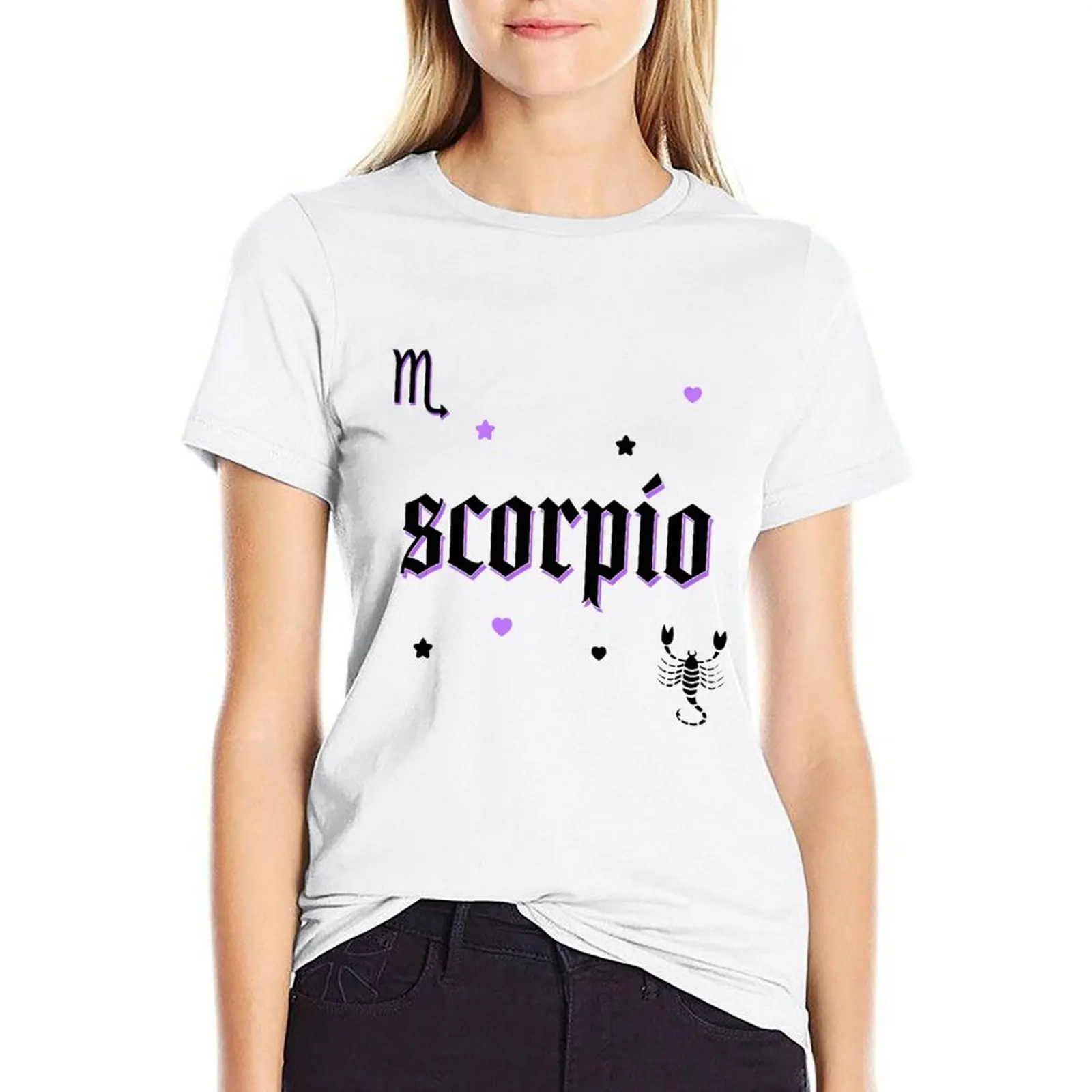 SCORPIO sticker pack T-shirt Aesthetic clothing plus size tops summer clothes oversized workout shirts for Women