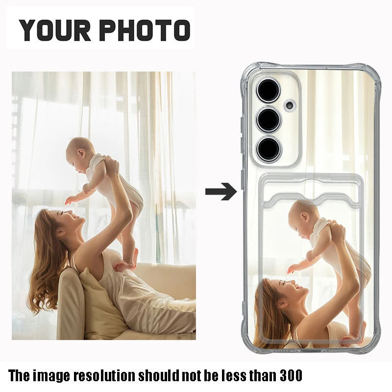 

Персонализированный чехол для фото с карманом для карт для Samsung Galaxy S25 Edge S24 S25 FE S24 S23 Ultra S22 Plus S21 Чехол из ТПУ для телефона