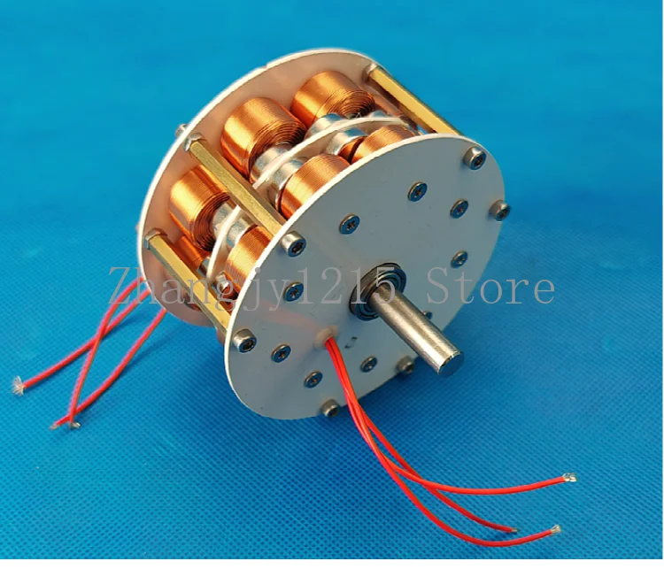 Micro double-layer disc type iron core generator ultra-low speed high-efficiency multi-pole three-phase AC permanent