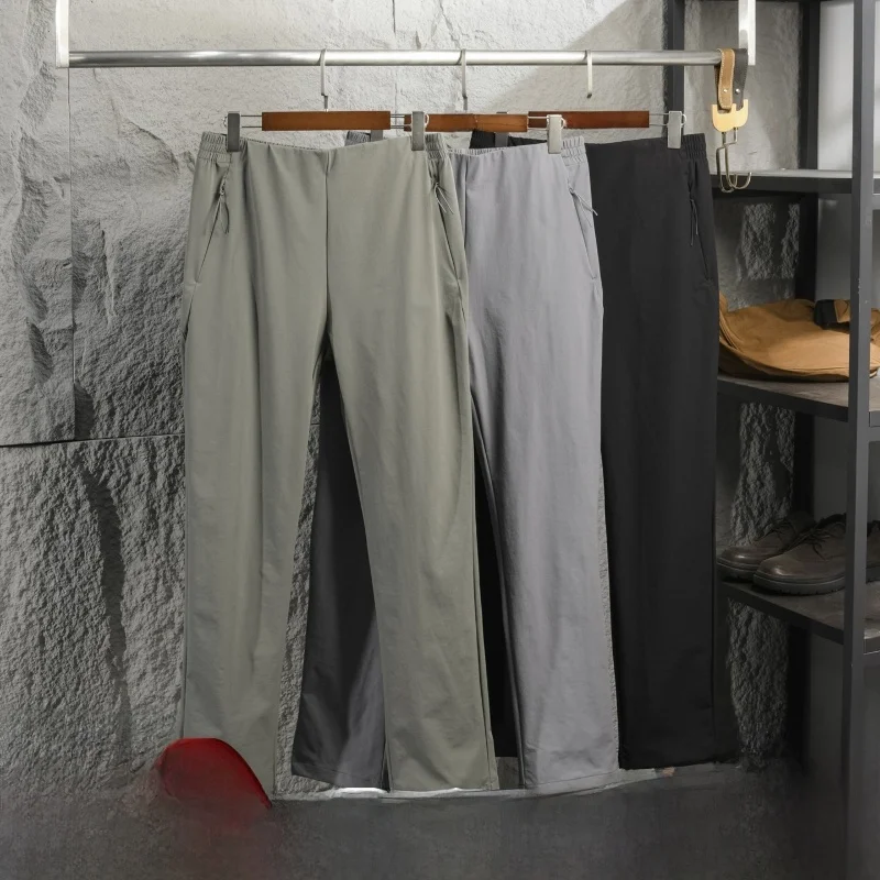 

Мужские повседневные брюки, дышащие, эластичные, устойчивые к разрывам, осенне-зимние, прямые брюки свободного кроя, удобные, из полиэфирного волокна