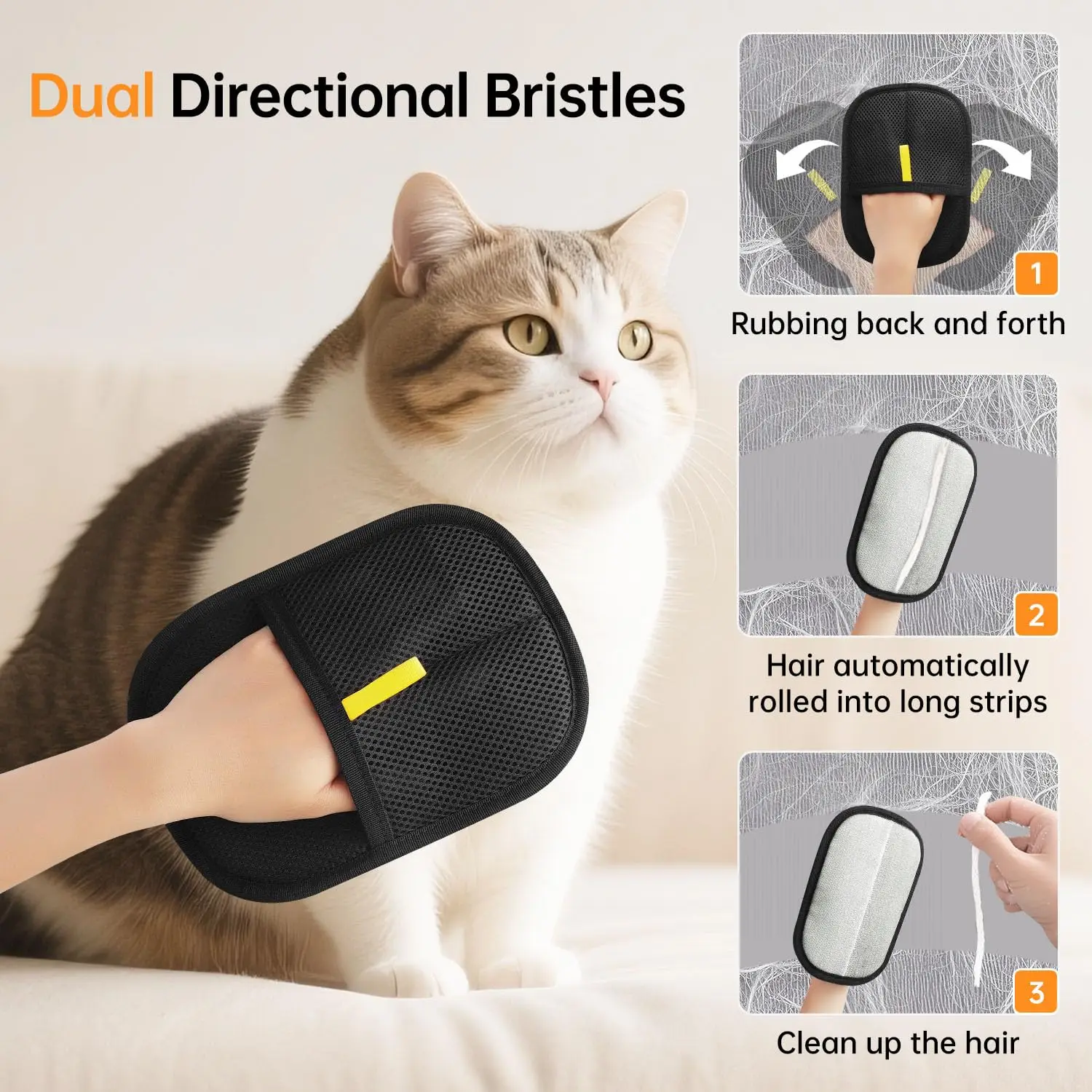 Pet Grooming Gloves Pet Hair Remover Brush Kitten Cleaning Glove Removing Dog Cat Hair From Sofa Carpet Clothes Pet Supplies