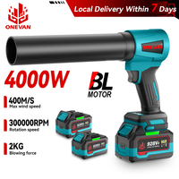 ONEVAN 4000W Brushless 300000RPM Electric Turbo Blower Jet Fan Lightweight Leaf Blower Lawn Yard Cleanup For Makita Battery Pin