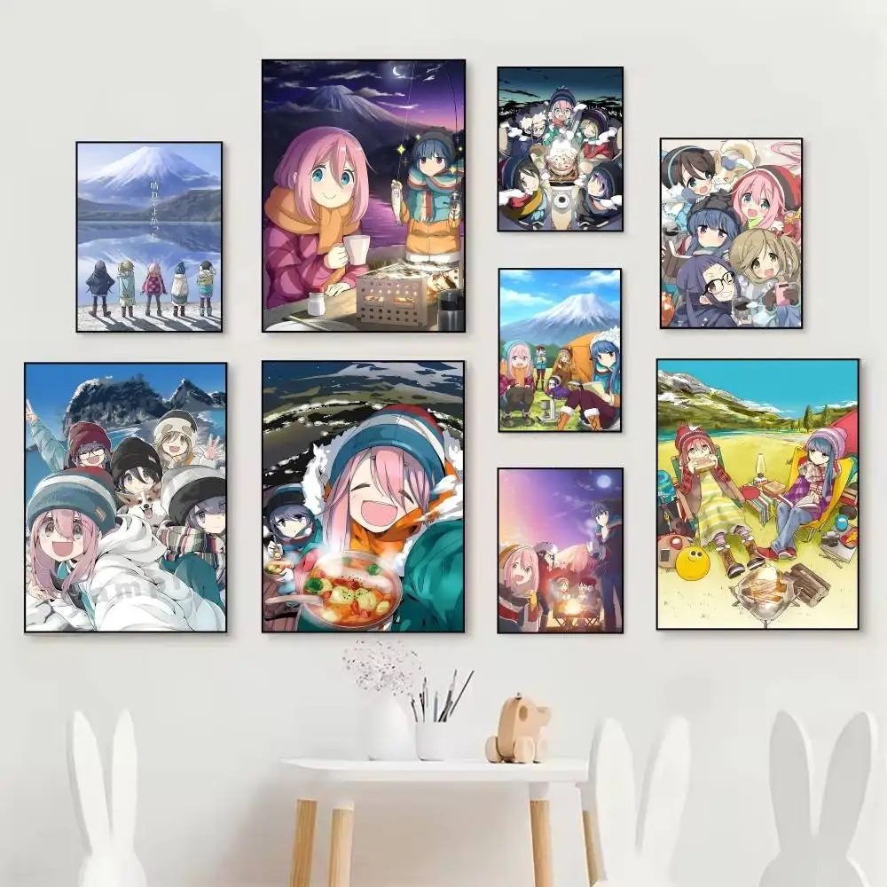 Japanische Manga-Anime-Poster „L-Laid-Back Camp“, ausgefallener Wandaufkleber für Wohnzimmer, Bar, Dekoration, Wanddekoration