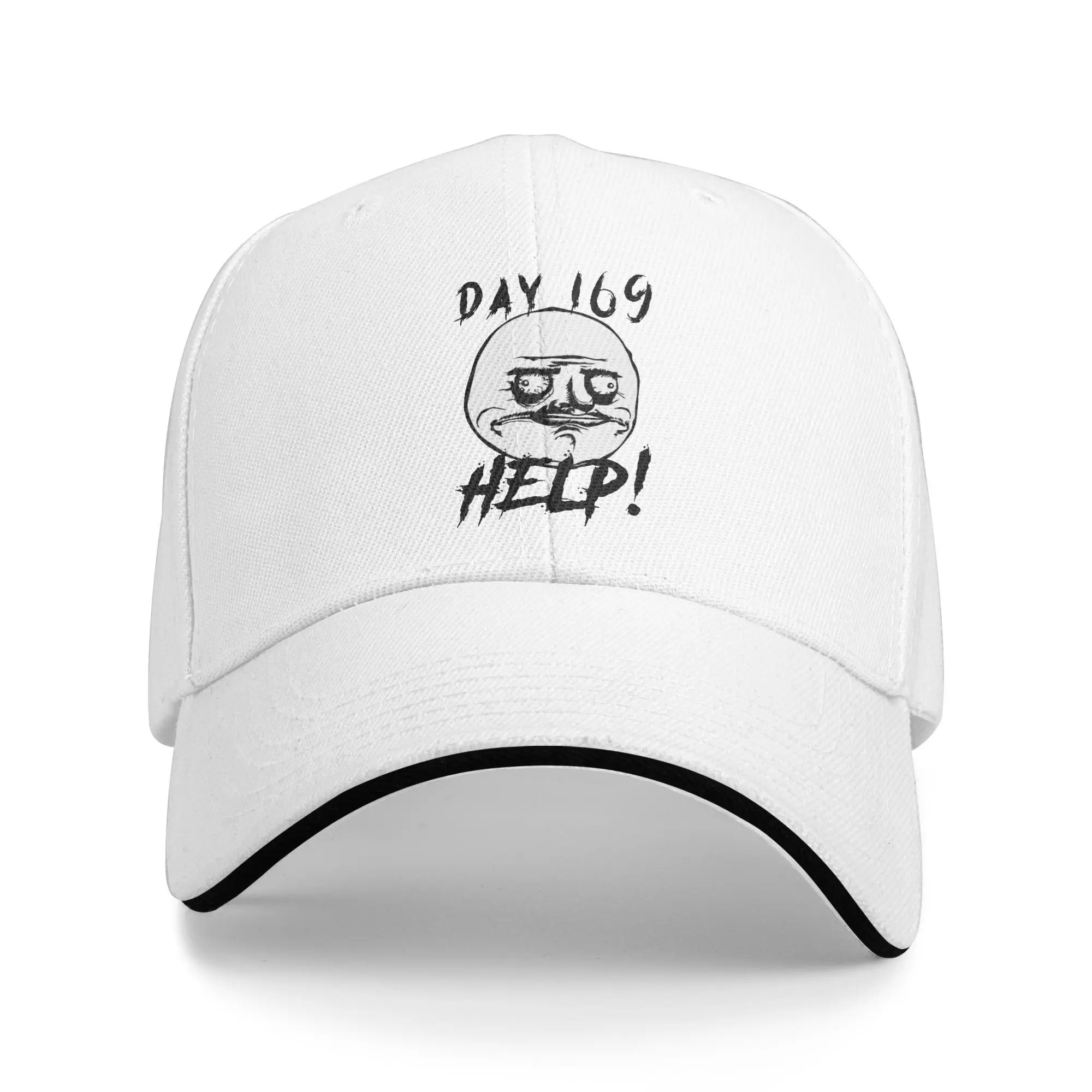 Adult RAGE COMIC Day 169 Help Funny Troll Lockdown Meme Sandwich Cap  Baseball Caps Snapback Caps  Trucker Cap Breathable