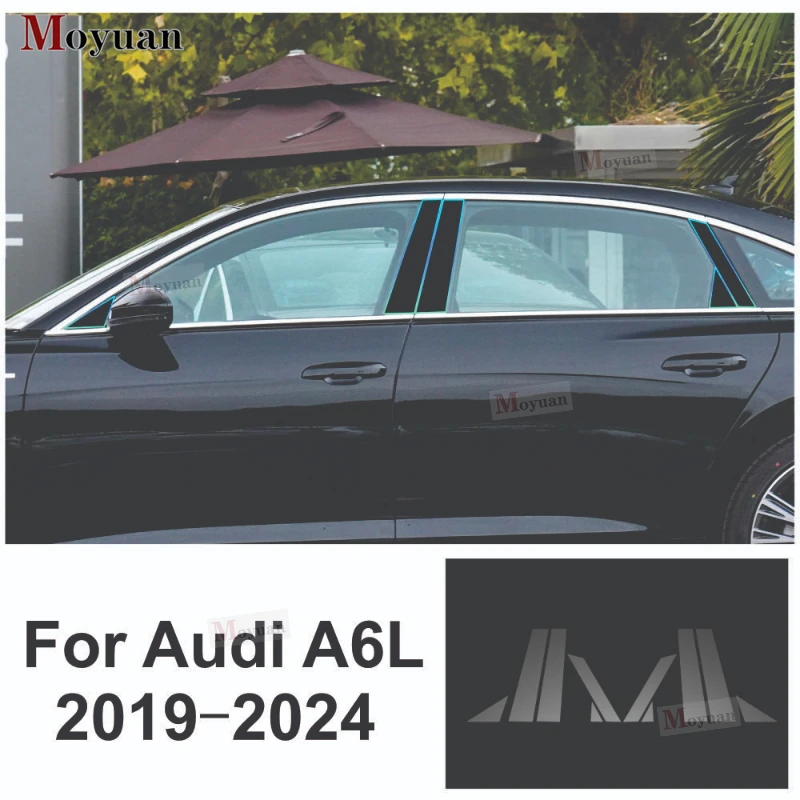 

Для Audi A6L 2019-2024 прозрачная пленка для наружных окон BC, полоски центральной стойки, автомобильная наклейка, автомобильные аксессуары