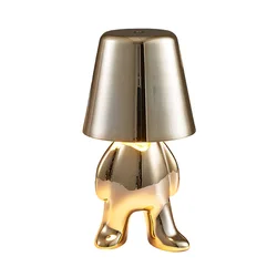 Thinker little golden man table lamp bedroom charging night light Italian ins decorative ornament table lamp