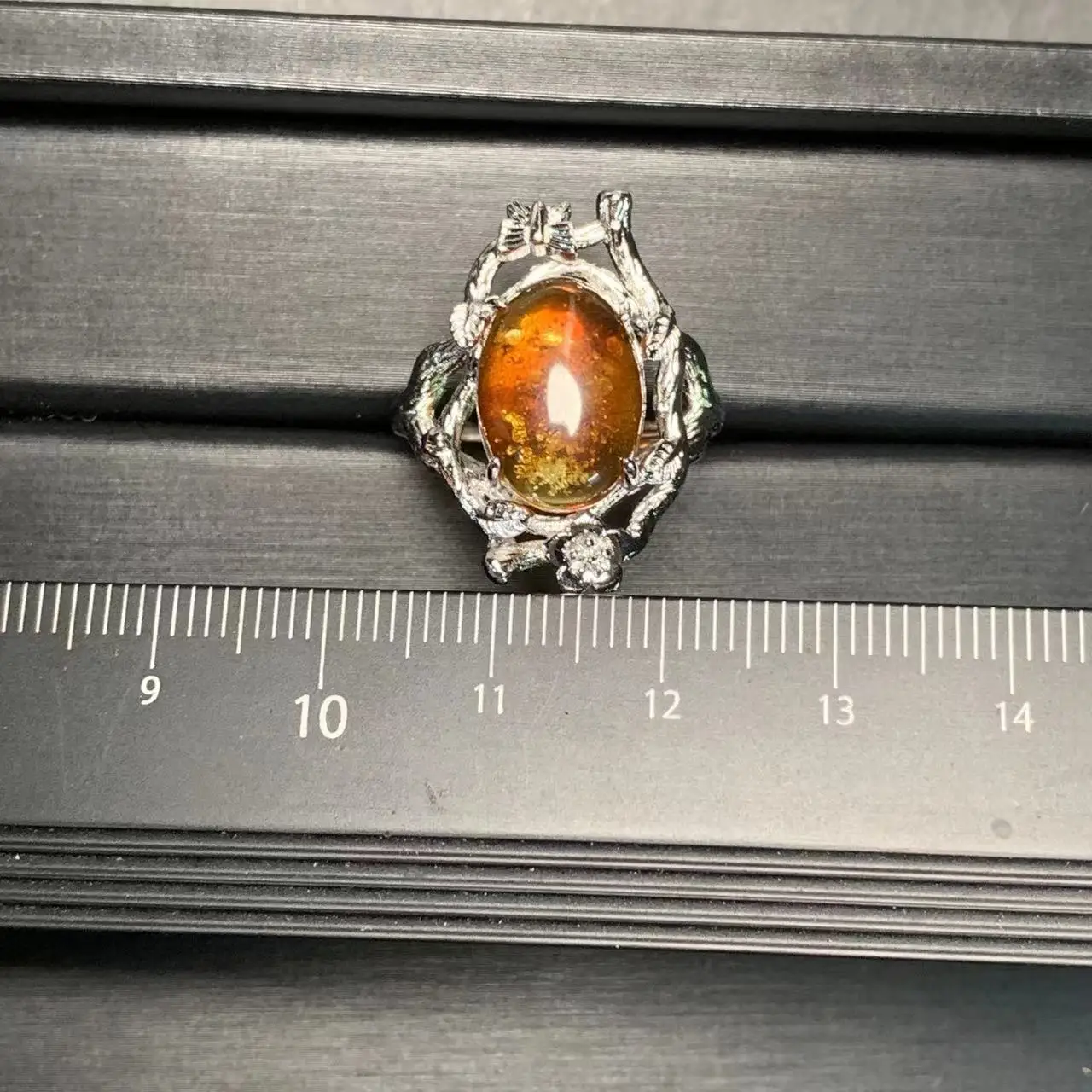 Vintage Natural Amber Ring Female Jewelry for Women Gift Colorful Stone Crystal Cute Unique