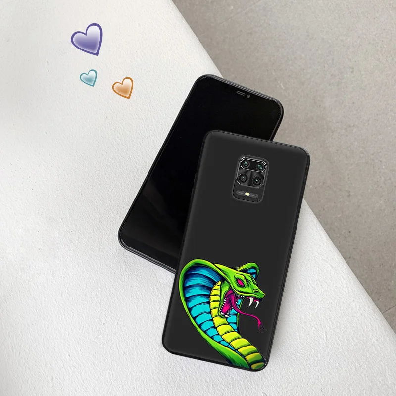 Phone Cases for Redmi Note 10 Lite 9 9T 9S 8 8T 7 9A 9C 10A C Colorful Snake Cobra Python Xiaomi 10T Pro Shell Black Case Cover