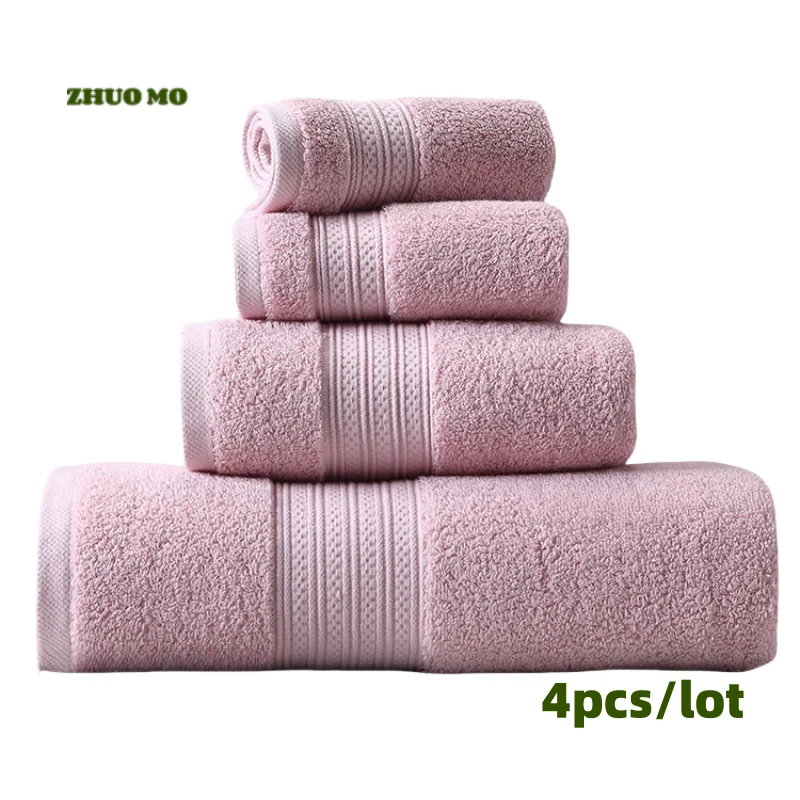 Camille pure cotton towel 32 strands double strand long hair loop enlarged bath towel adult 70 * 140cm 4pcs set towel home