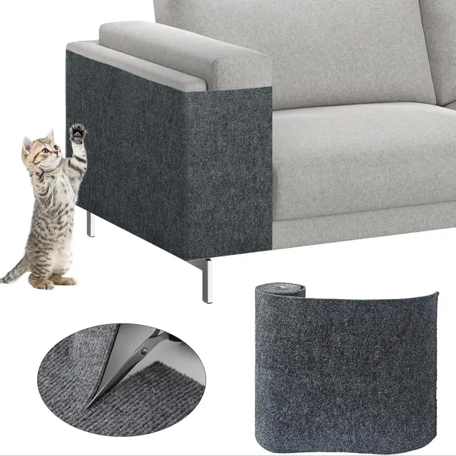 Samoprzylepna mata do drapania dla kota Możliwość przycinania dywanu dla kota Drapanie dla kota Dywan Narożnik Ściana Kot DIY Scratch Furniture Protector