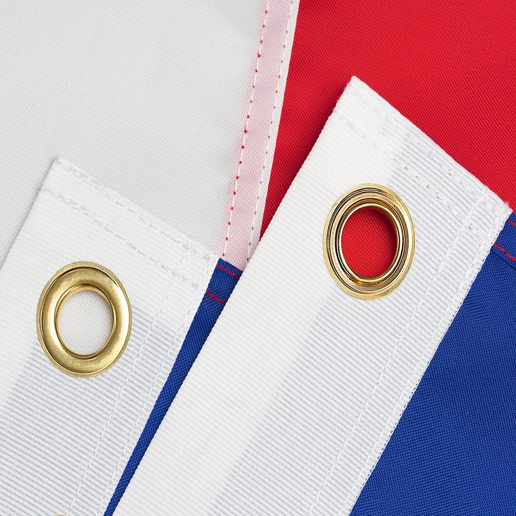 FLAGLINK 90x150 CM Double Sided Heavy Duty 210D Nylon French National Country Flags with Sewn Stripes 4 Stitch He