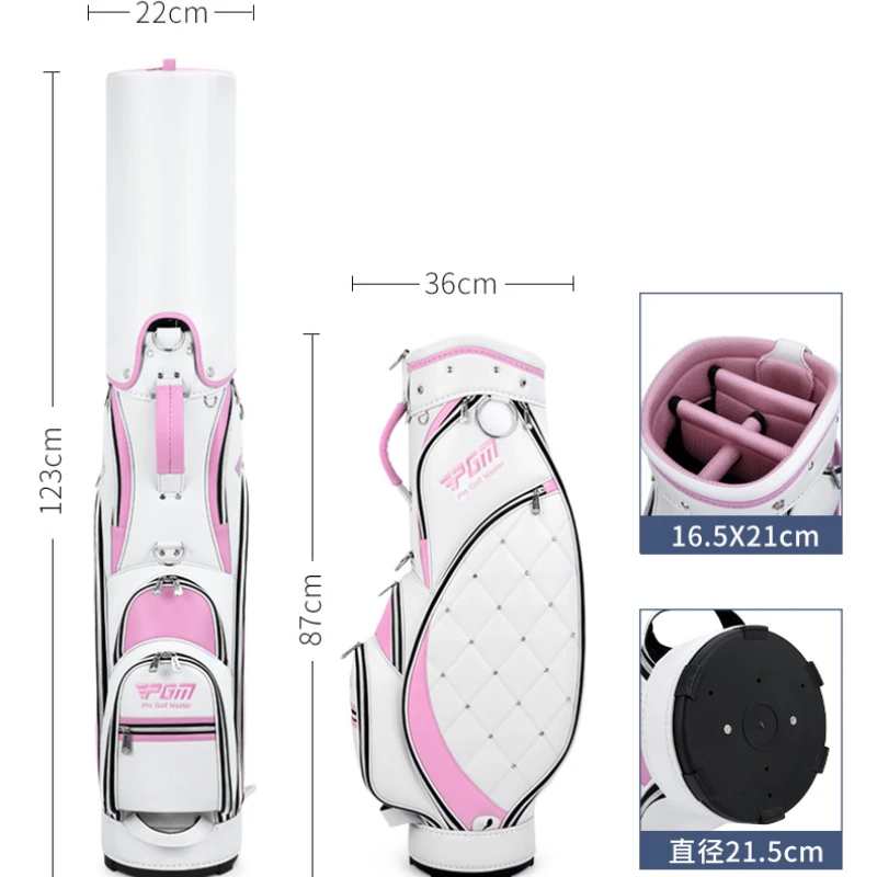 PGM Women Golf Bag High Quality Light TPU Golf Clubs Bag 2 Colors in Choice Waterproof Cloth Ball Bag GOLF Wear Resistant QB103