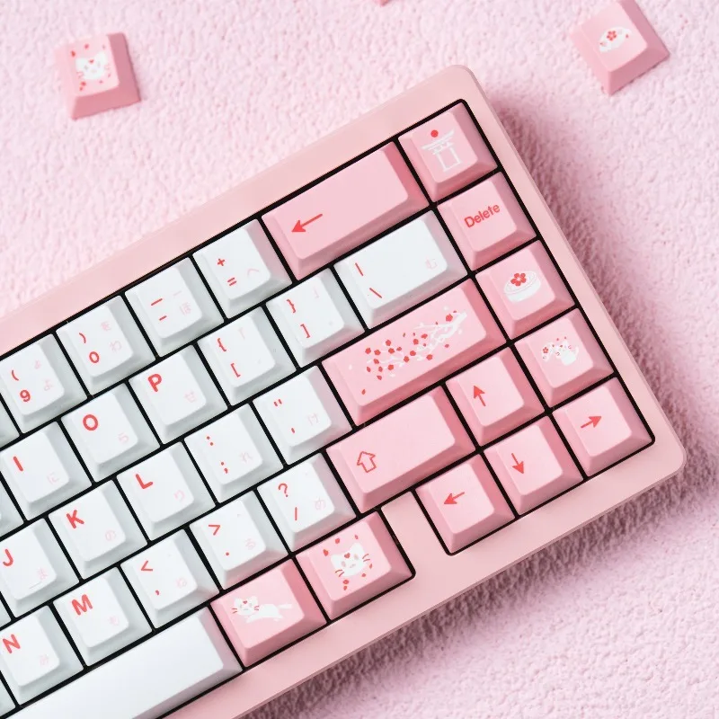ensemble-de-touches-de-clavier-sur-le-theme-des-feuilles-de-cerisier-personnalisation-sublimation-pbt-profil-cherry-capuchons-de-touches-pour-clavier-mecanique-accessoires