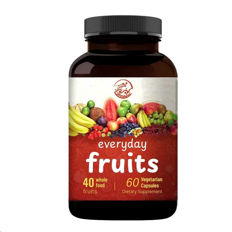 Daily Fruit and Vegetable Supplements 60Whole Fruit and 60Whole Vegetarian Set Fresh Superfood Recipe with Vitamins and Minerals