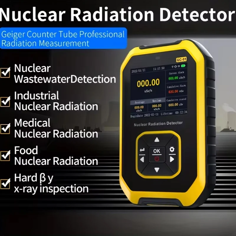 GC-01 Geiger Counter Nuclear Radiation Detector Personal Dosimeter X-ray γ-ray β-ray Radioactivity Tester Marble Detector