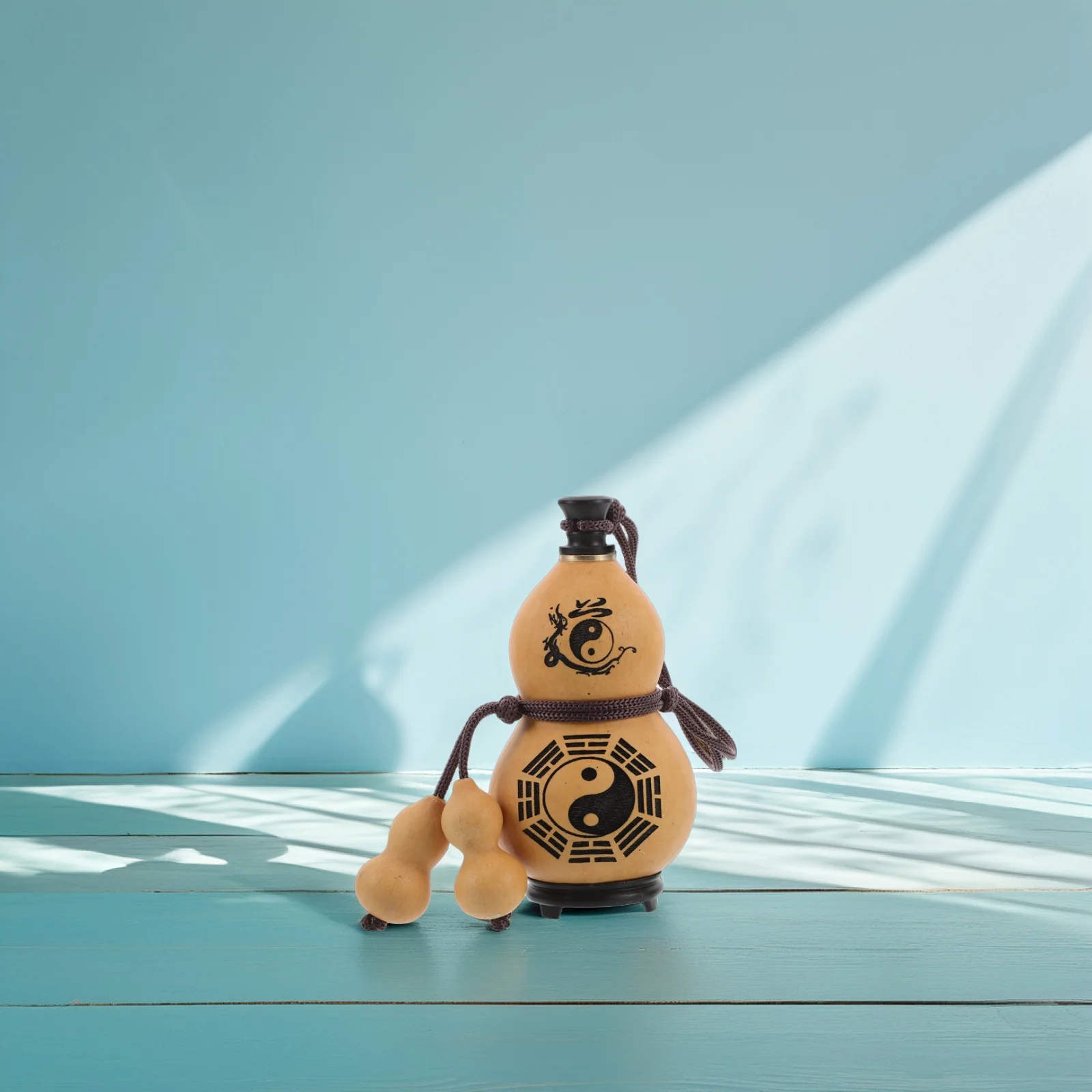 1 مجموعة المحمولة القرع زجاجة ماء النبيذ الطبيعي القرع النمط الصيني مانعة للتسرب سدادة قارورة المياه في الهواء الطلق للمشي التخييم