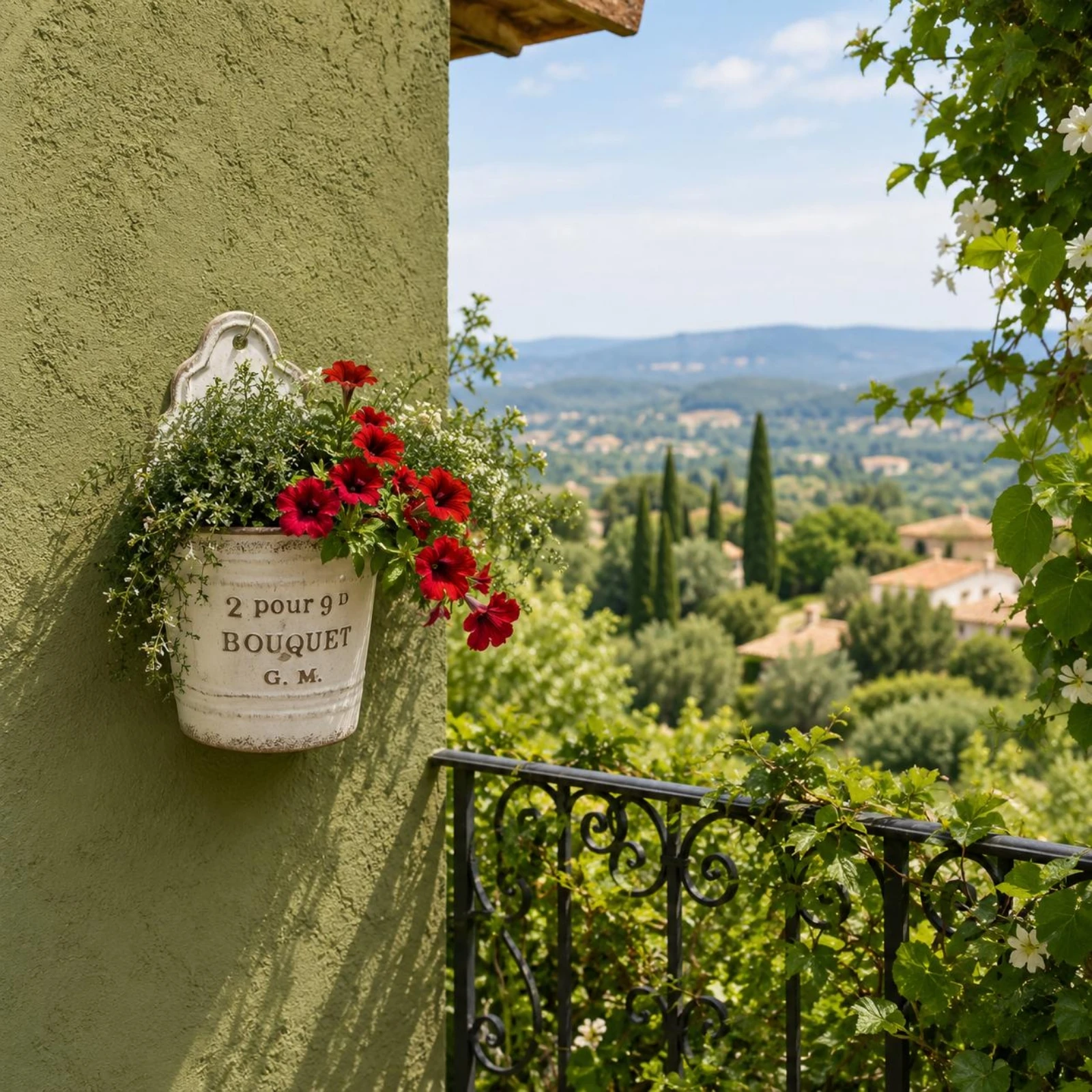 Jardinière murale en métal avec panneau arrière festonné, finition vieillie, trou de suspension, décoration intérieure, esthétique rustique style ferme
