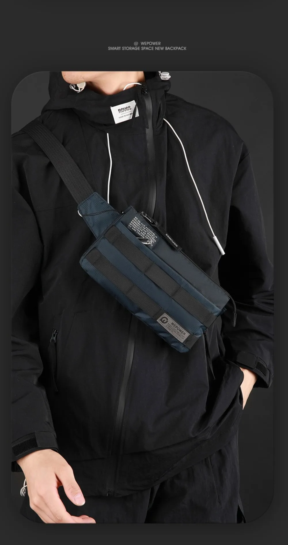 Hochwertige Vintage-Style Herren-Hüfttasche Multifunktionale Kleine Gürteltasche Einfaches Design Schultertasche für Outdoor-Aktivitäten – Detail 13