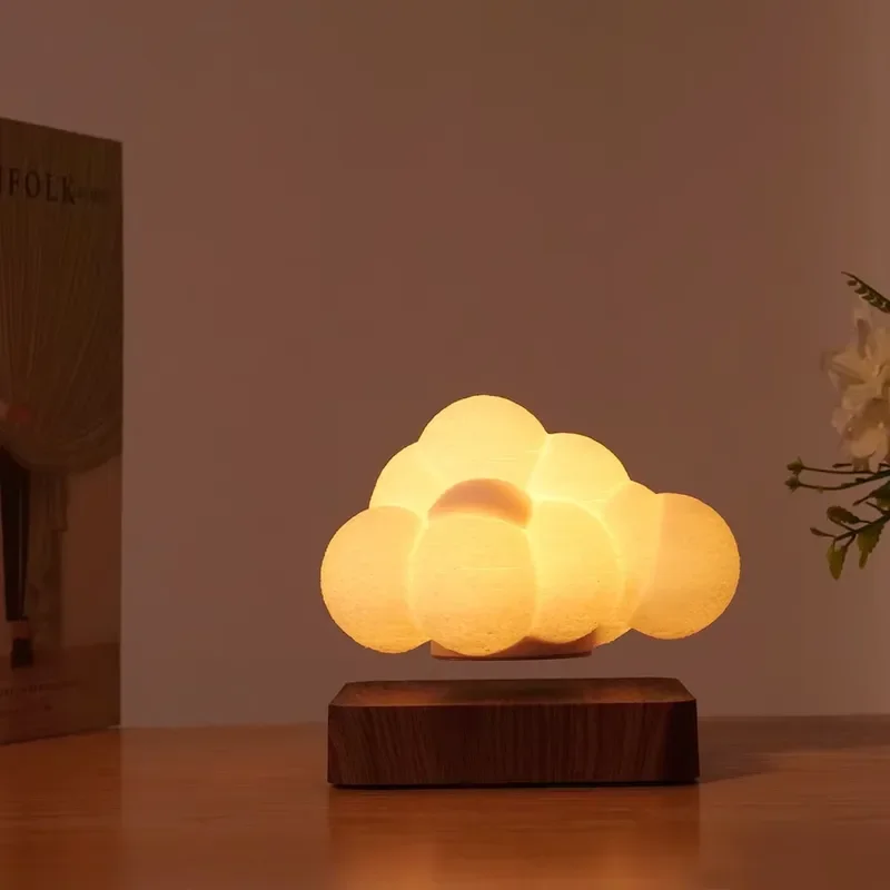CJH Maglev Cloud Night Light Romantic Bedroom Decor Study Tabletop Lamp Unique Floating Gift for Home Office Decoration