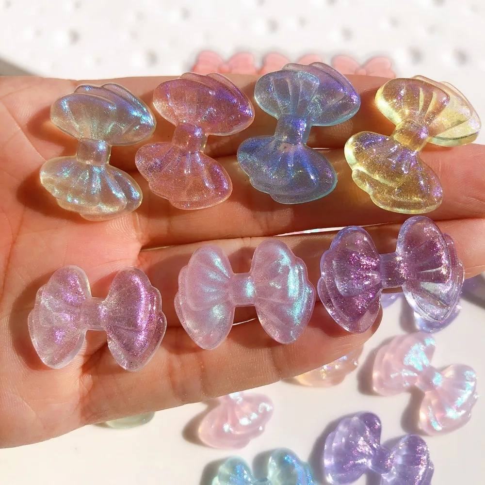 10pcs Slime Resin butterfly bow Charms Kawaii Flatback Making Supplies for DIY Jewelry Craft and Ornament Scrapbook Decoration