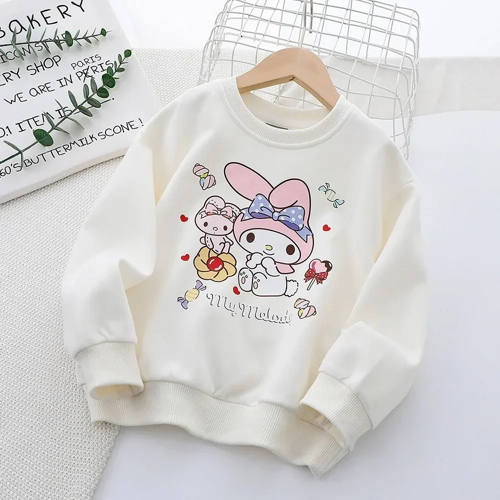 Girly Heart Kawaii Sanrio Ins Casual Long Sleeve Hoodie My Melody Cute Cartoon Spring Autumn Shirt Clothing Gifts for Kids