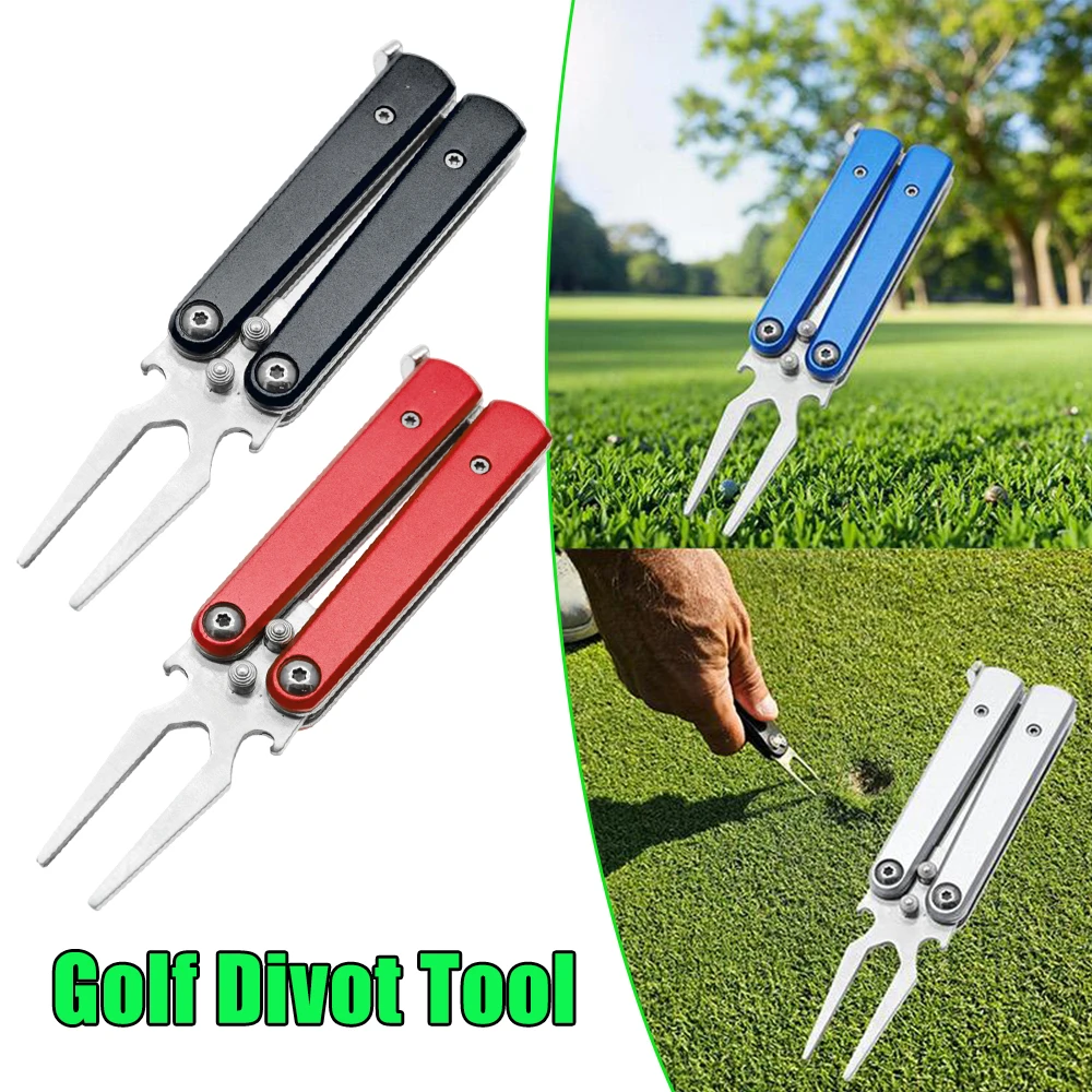 

Golf Divot Repair Tool Metal Foldable Butterfly Design With Bottle Opener Golf Alloy Forks Course Essential Gift For Golfers