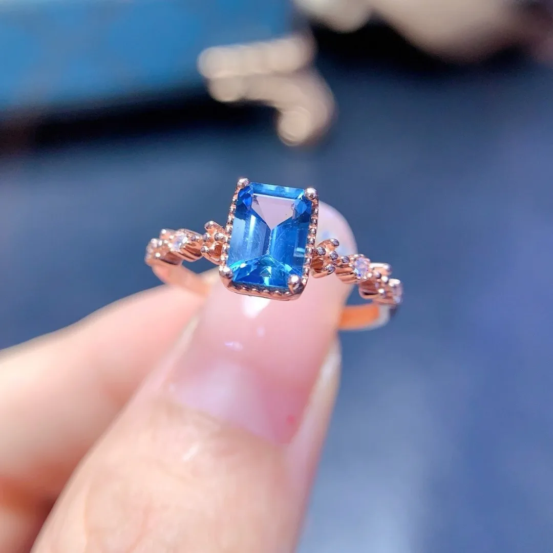 

Сверкающий натуральный топаз S925, серебряное кольцо, вневременные женские украшения, элитный модный подарок, ремесленный подарок для красоты