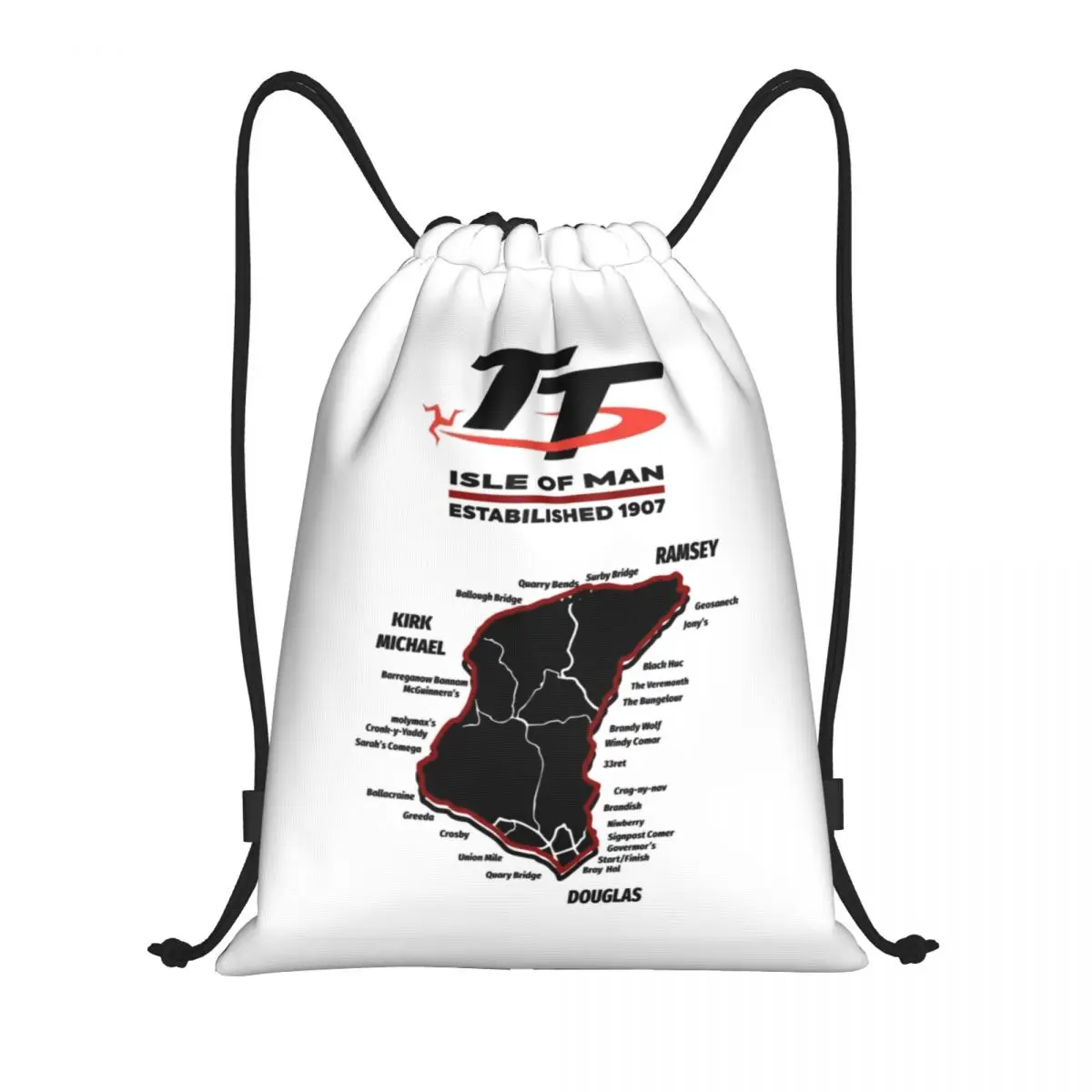 

Custom Isle Of Man TT Drawstring Bags Women Men Lightweight Racing Sports Gym Storage Backpack