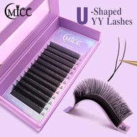 CMICC New C D Curl 8-15mm Mix PBT Natural Super Soft Premade Fan Bloom Lashes Double Layer U Shape YY False Eyelashes extension