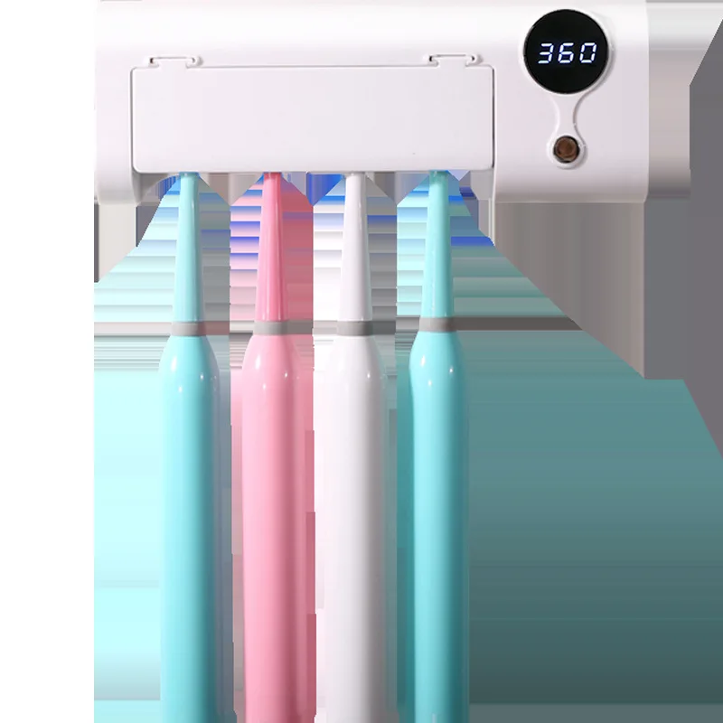 Soporte esterilizador de cepillo de dientes recargable UV multifuncional portátil para secado de desinfección de cepillos de dientes eléctricos